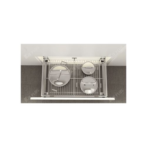 Giá xoong nồi nan tròn Inox mờ, ray giảm chấn Kit Plus DG60S 3 Giá xoong nồi nan tròn Inox mờ, ray giảm chấn Kit Plus DG60S