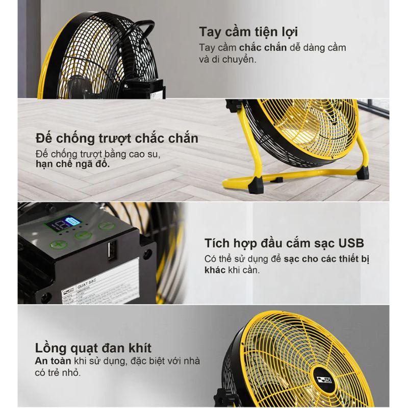 Hình ảnh quạt sạc 12W AC ARF01D123 Hình ảnh quạt sạc 12W AC ARF01D123
