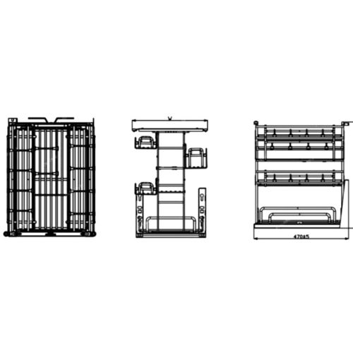 Kích thước Giá gia vị nan oval, ray giảm chấn Eurogold EPV3035F
